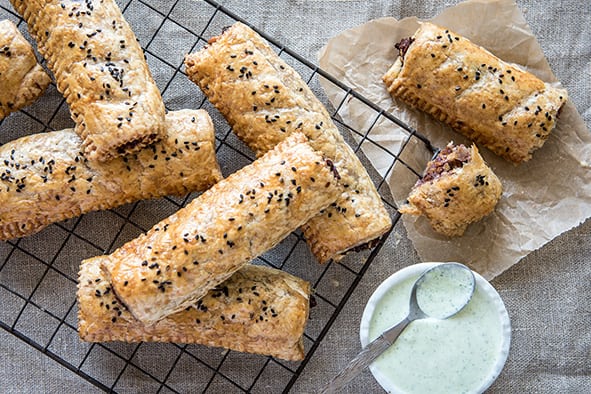 These Moroccan Spiced Carrot and Haloumi Rolls will really hit the spot! Made with our new Spelt Wholemeal Butter Puff Pastry, they’re healthy, tasty, and incredibly moreish! Perfect for an afternoon snack, or for a party; these great all-rounders are a modern twist on the traditional sausage roll and will be loved by all!