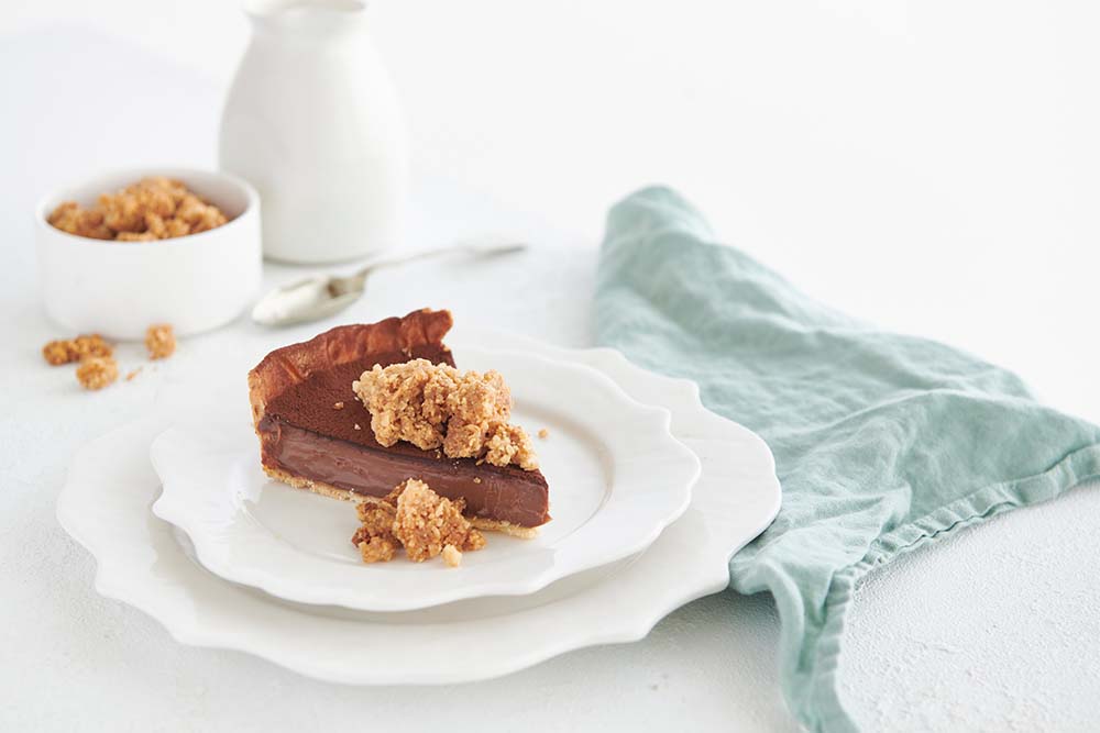 Chocolate Ganache Tart with Almond Crunch