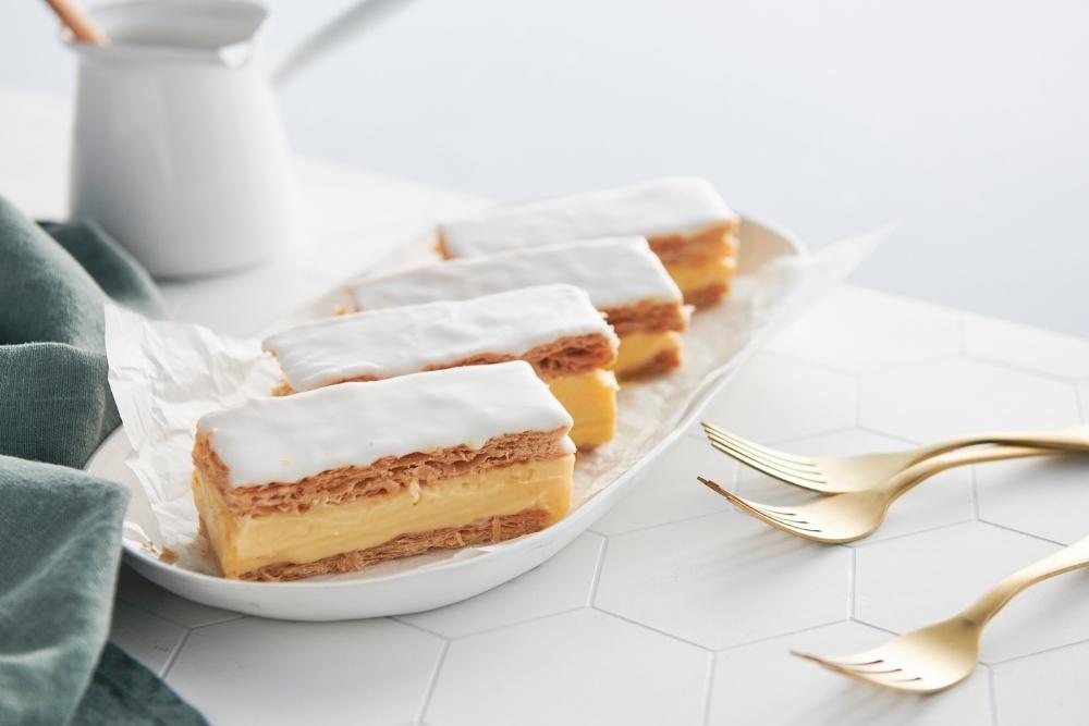 The Classic Vanilla Slice. Is there anything better? These light, fluffy slices are the perfect dessert, morning or afternoon tea, or party treat. Made with our Carême All Butter Puff Pastry, add this classic sweet to your baking repertoire and you’ll find yourself wanting to make them over and over again!