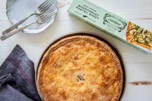 Creamy Chicken and Mushroom Pie made with Carême Sour Cream Shortcrust Pastry