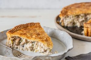 Creamy Chicken and Mushroom Pie made with Carême Sour Cream Shortcrust Pastry