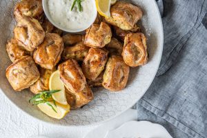 Smoked Salmon Sausage Rolls with Carême Spelt Puff Pastry