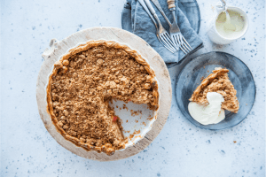 Apple and Blood Orange Crumble Pie with Carême Sour Cream Shortcrust Pastry