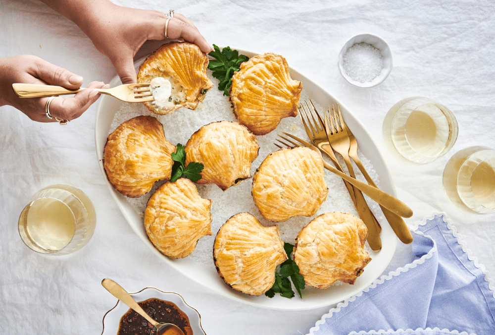 A feast for all the senses, these delicious morsels will be the star of the plate this holiday season. Easy to make with our 'cheats' bechamel sauce, frozen peas, parsley, and a little lemon zest. Your guests are guaranteed to be impressed.